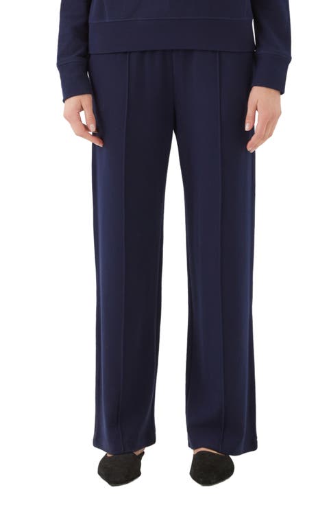 Pintuck Drawstring Wide Leg Sweatpants