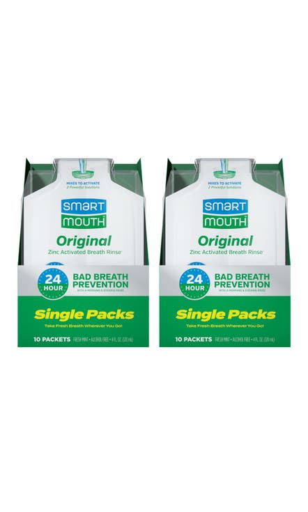 Original Zinc Activated Fresh Mint Mouthwash Single Packs 10 Count, 2 Pack