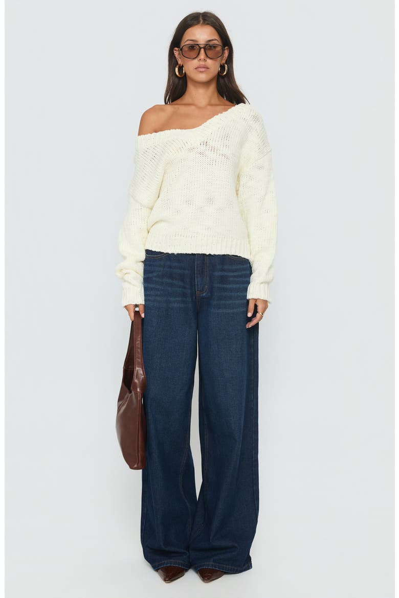 Talassa One-Shoulder Sweater, Alternate, color, WHITE