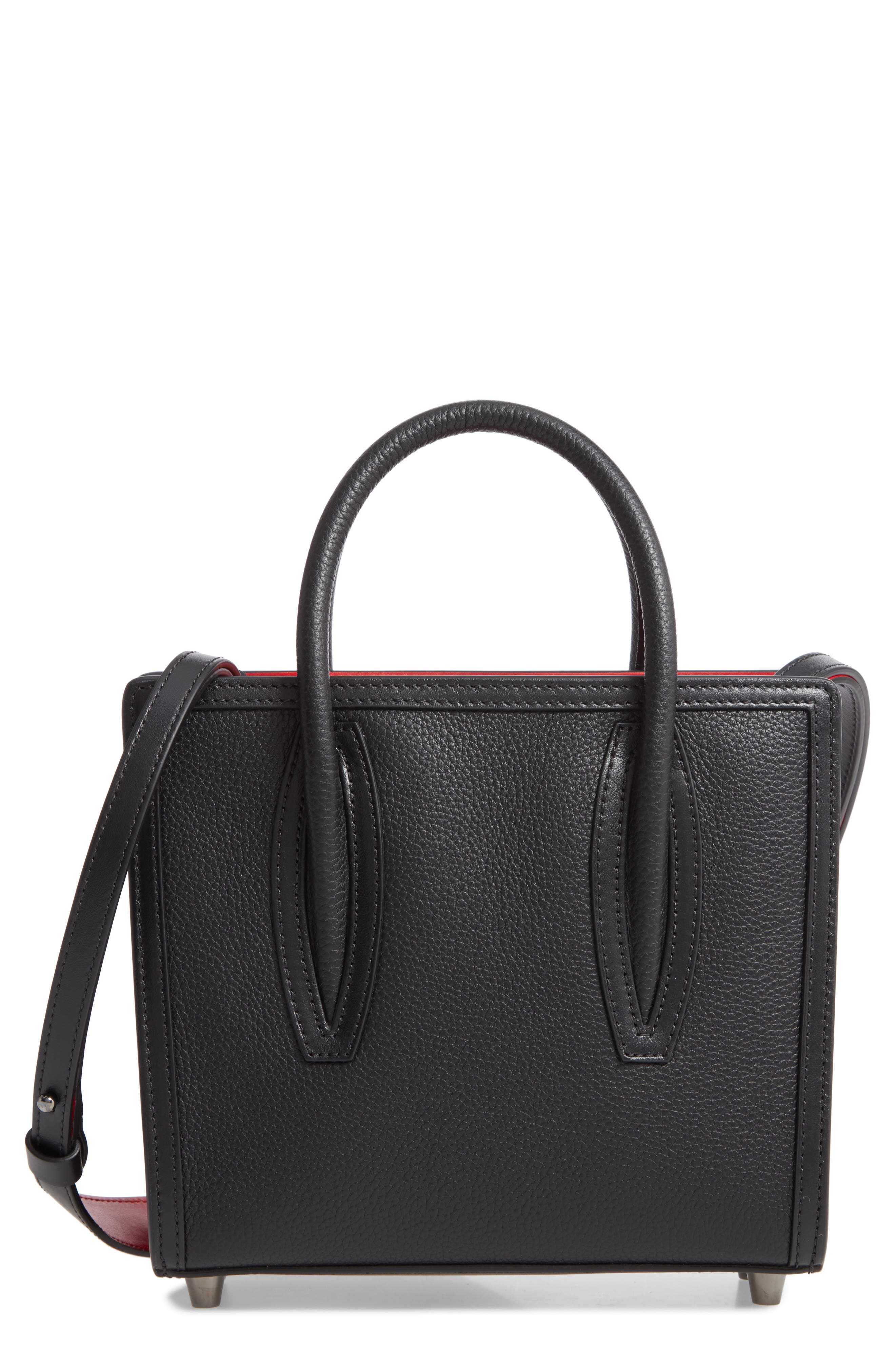 Mini Paloma Calfskin Leather Satchel, Main, color, BLACK/ BLACK
