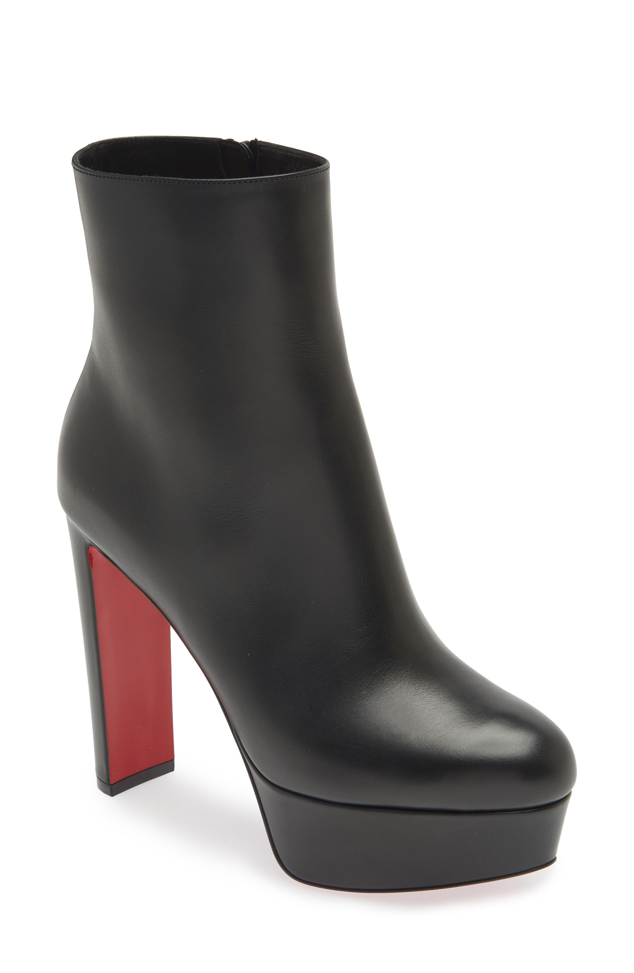 Christian Louboutin Loo Platform Bootie, Main, color, Black/Black