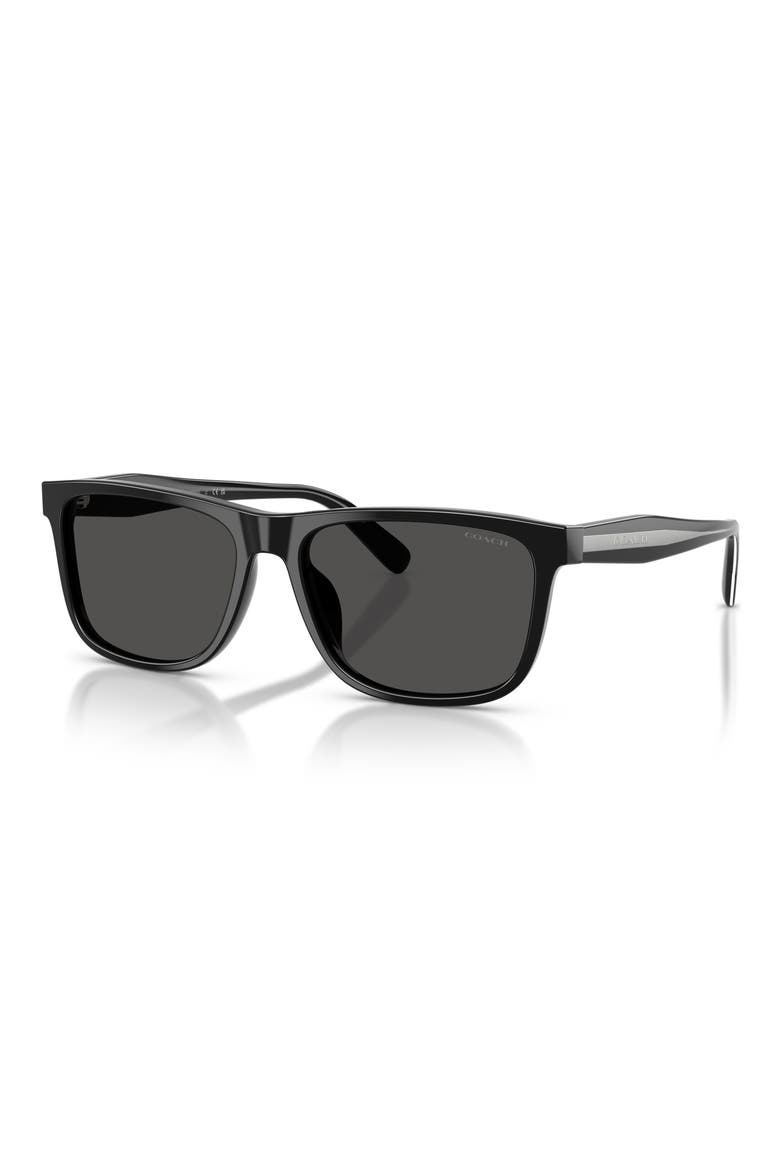 59mm Square Sunglasses, Alternate, color, BLACK / GREY SOLID