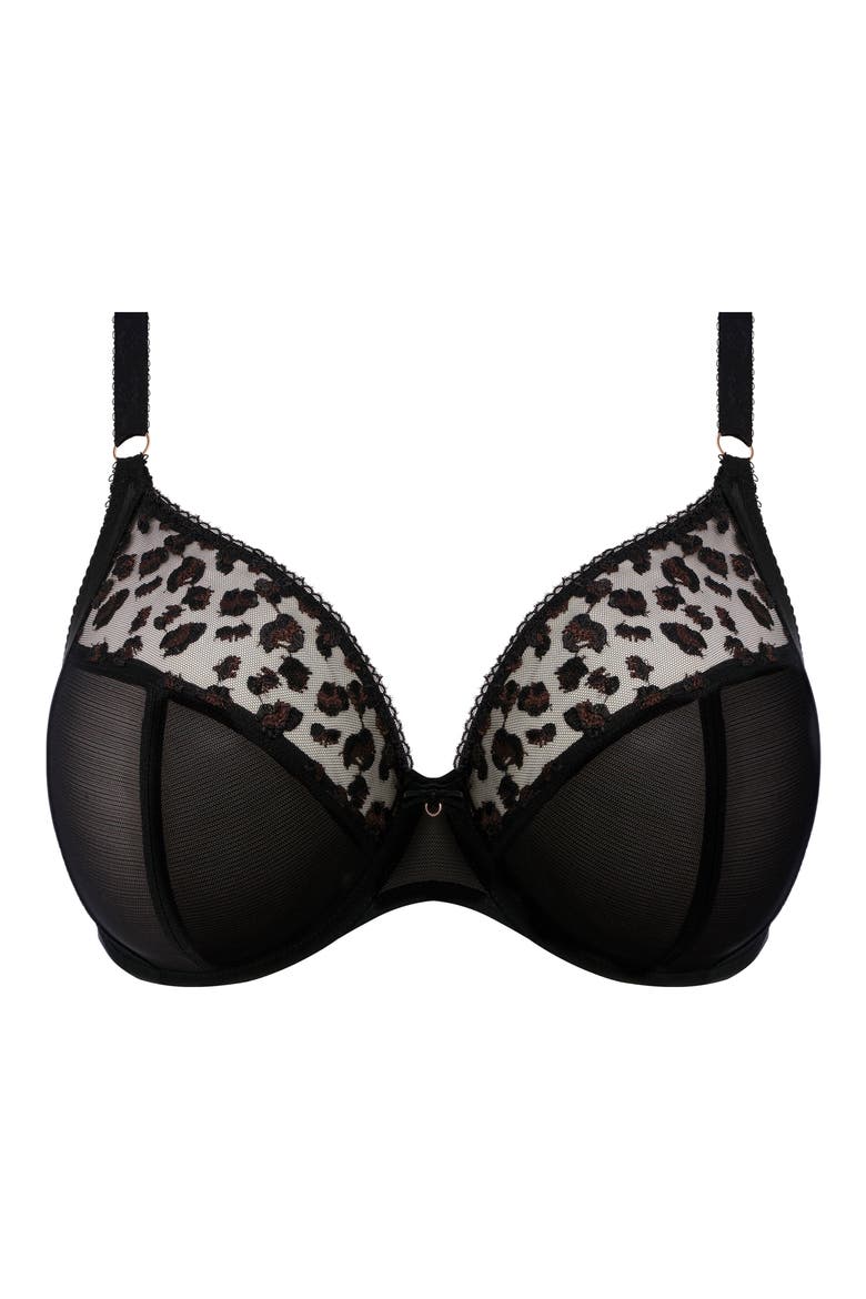 Namrah Underwire Plunge Bra, Alternate, color, JET