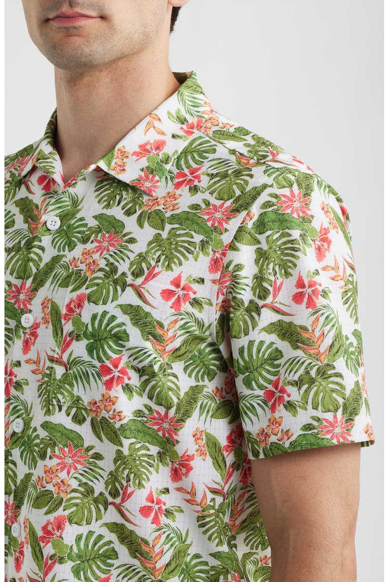 Bahama Coast Wild Grove IslandZone® Short Sleeve Button-Up Shirt, Alternate, color, CLOUD