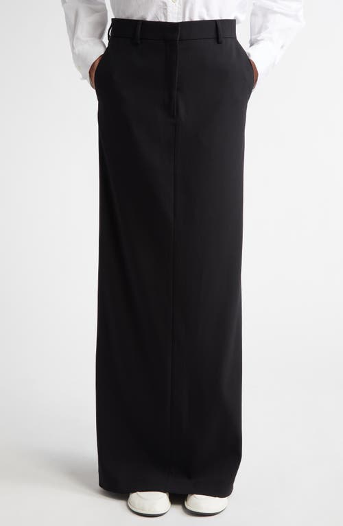 Teurn Studios Tailored Wool Gabardine Skirt In Black