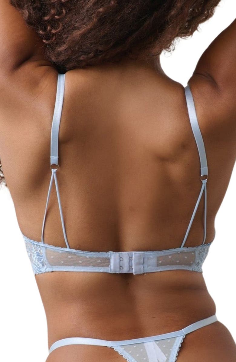 Kat The Label Nicolette Embroidered Underwire Bra, Alternate, color, Cornflower