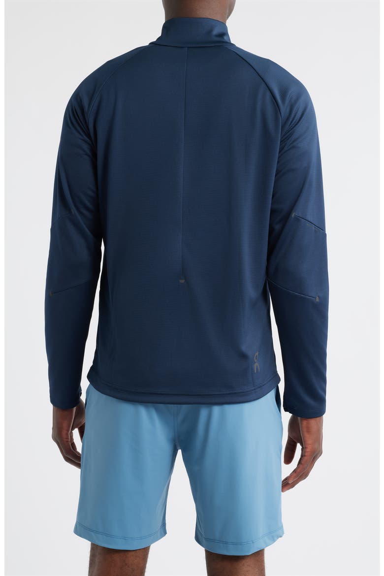 Climate Knit Quarter Zip Running Top, Alternate, color, NAVY