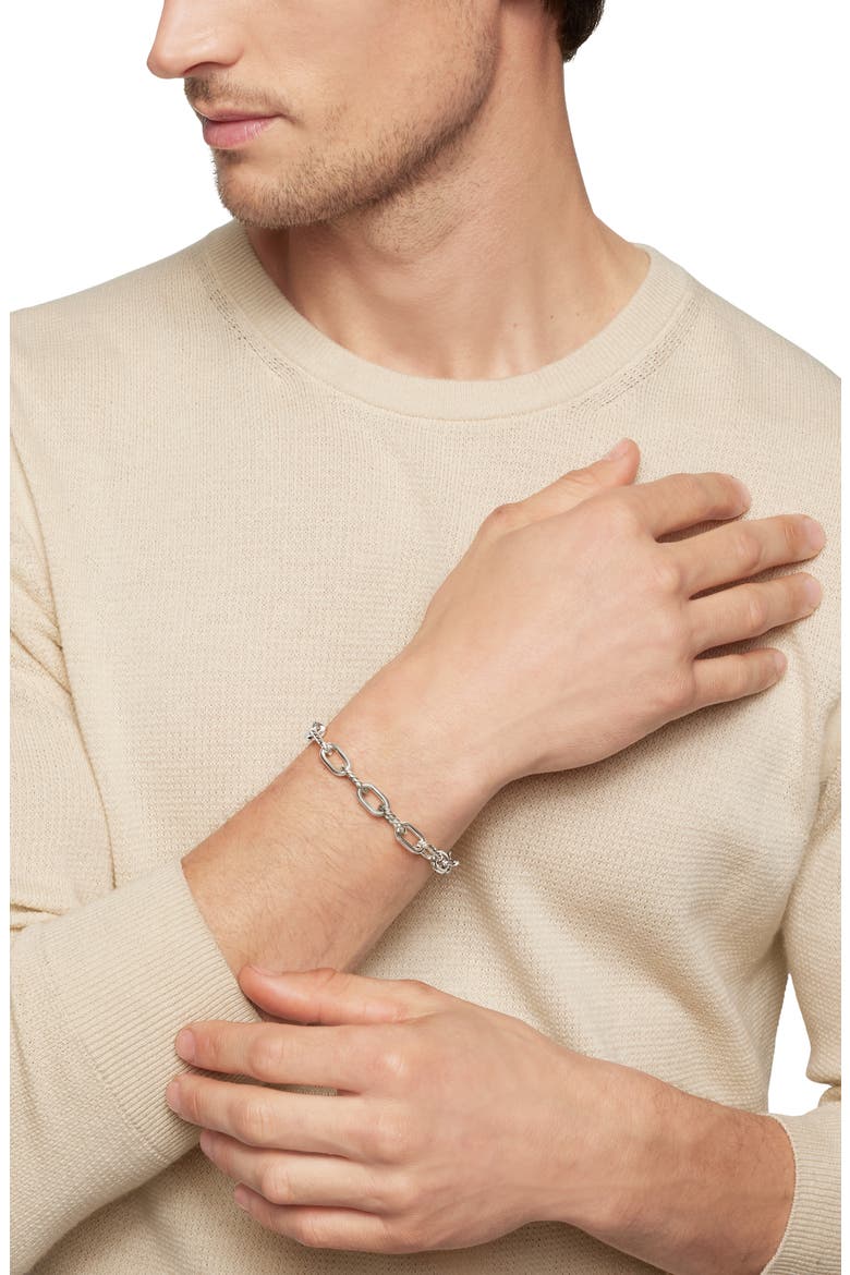Madison® 85mm Link Bracelet, Alternate, color, STERLING SILVER