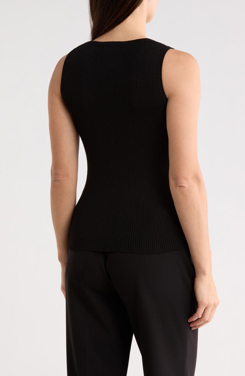 T Tahari Square Neck Tank, Alternate, color, Black
