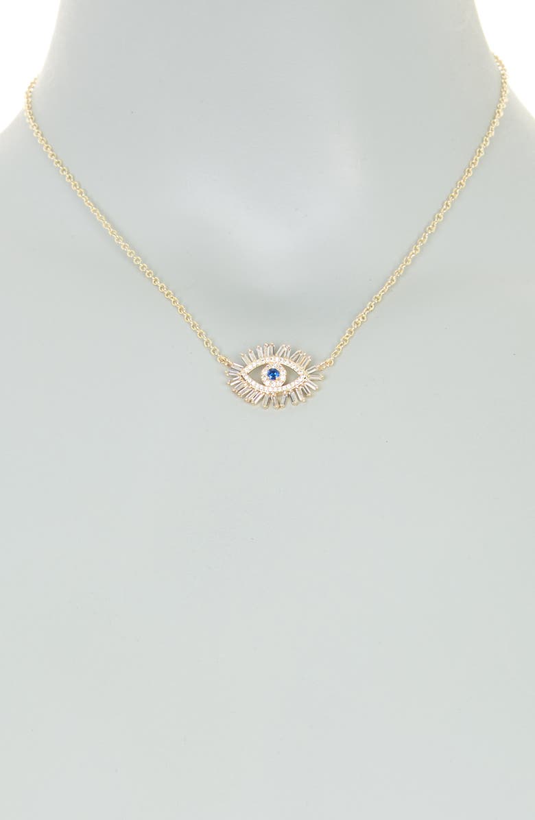 Juvell CZ Evil Eye Pendant Necklace, Alternate, color, 