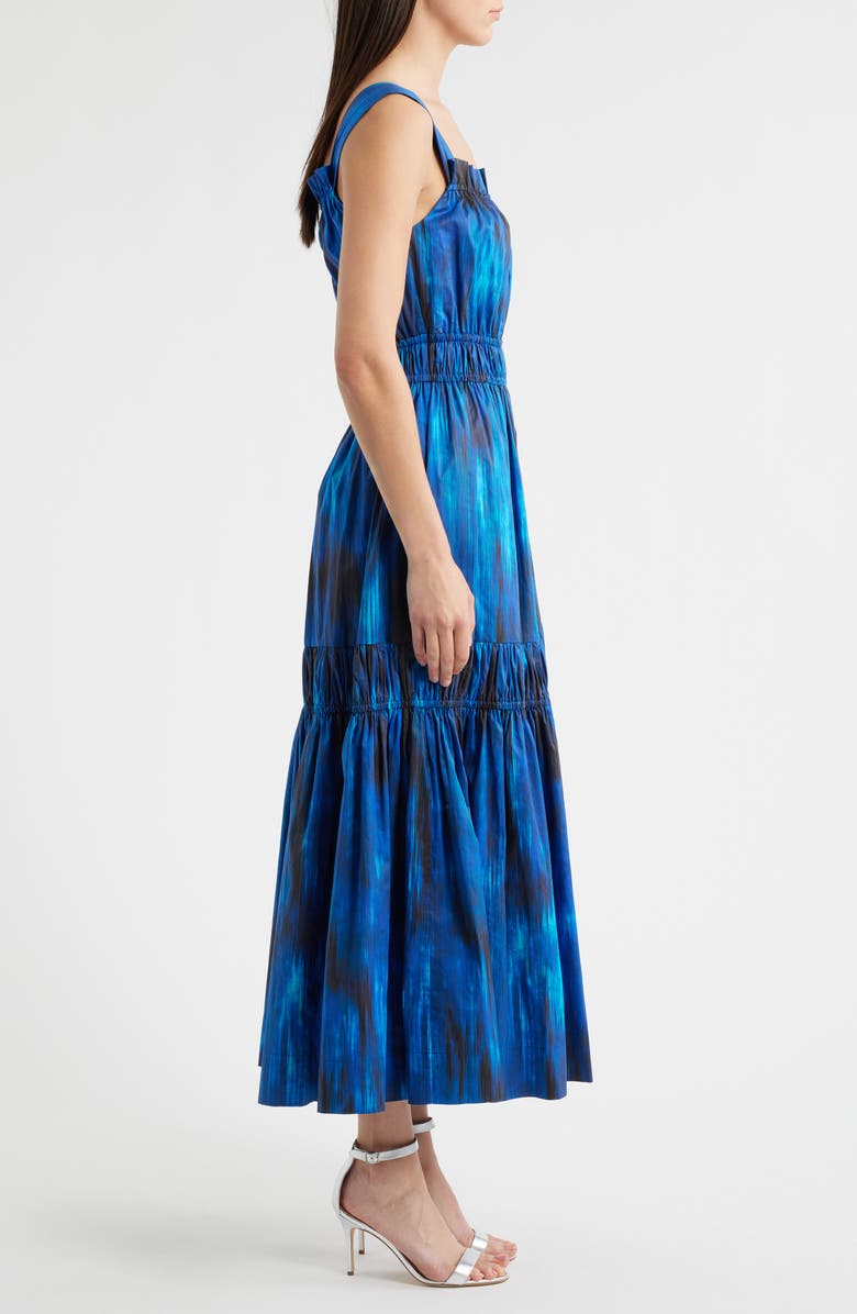 Elie Tahari The Adela Ikat Print Sleeveless Sundress, Alternate, color, Tonal Water Canvas Print