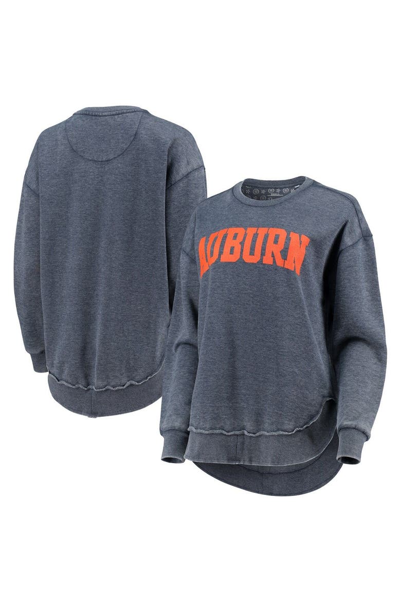 Women's Pressbox Navy Auburn Tigers Vintage Wash Pullover Sweatshirt, Main, color, Navy