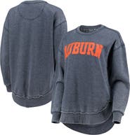 PRESSBOX Women's Pressbox Navy Auburn Tigers Vintage Wash Pullover Sweatshirt