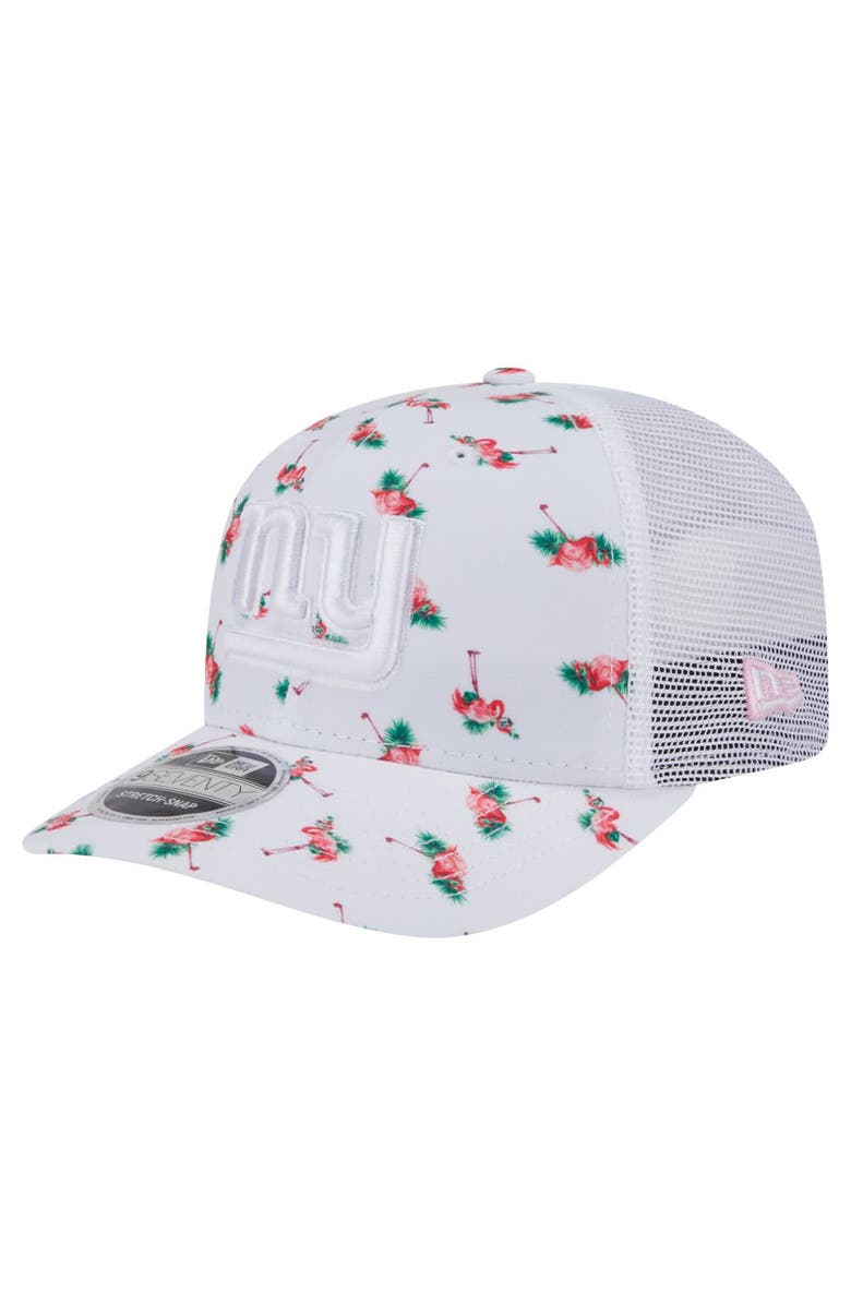 New Era Men's New Era White New York Giants Adventure Flamingo Pattern 9SEVENTY Stretch-Snap Hat, Main, color, 