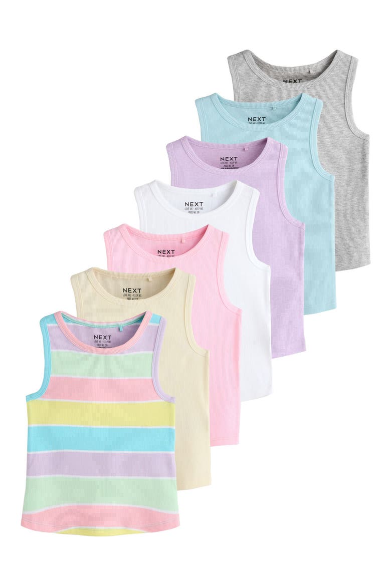 Kids' 7-Pack Rib Tanks, Main, color, MULTI