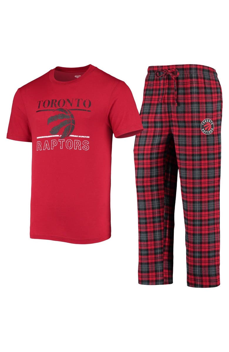 CONCEPTS SPORT Men's Concepts Sport Red/Black Toronto Raptors Lodge T-Shirt & Pants Set, Main, color,