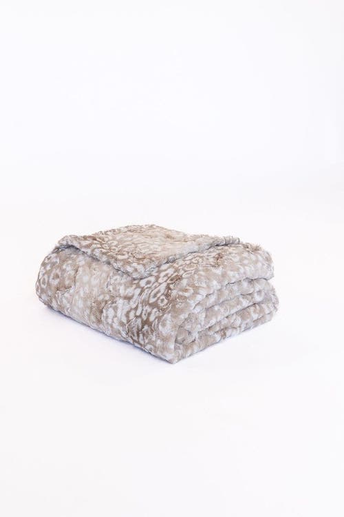 Sea To Me Blankets San Diego Safari Faux Fur Throw Blanket In Brown
