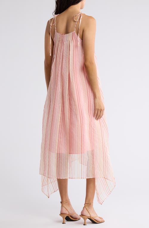 Joie Roisin Organza Silk-blend Midi Dress In Peach Melba