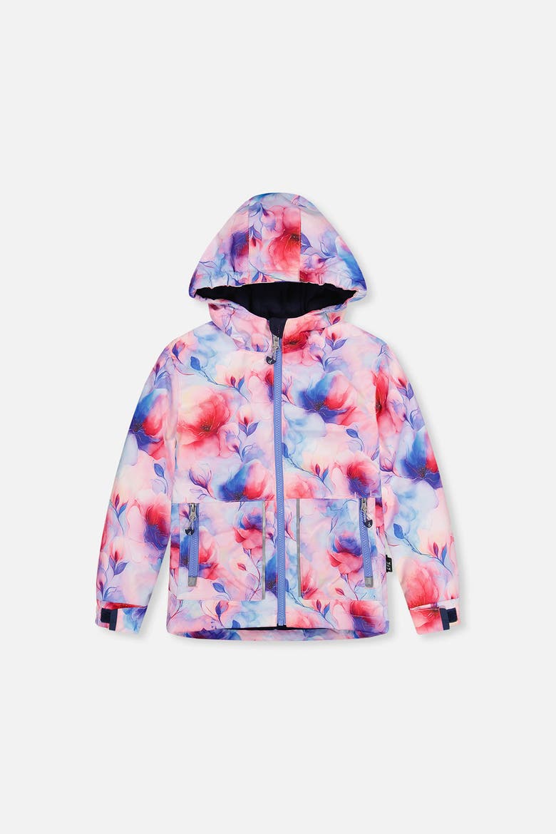 Floral Jacket & Foot Strap Pants Two Piece Snowsuit, Alternate, color, Mauve Printed Flowers