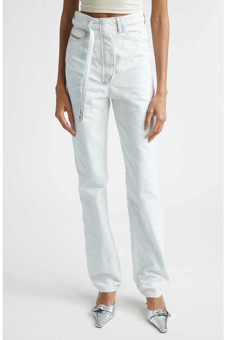 De-Onera High Waist Slim Fit Jeans, Main, color, DENIM