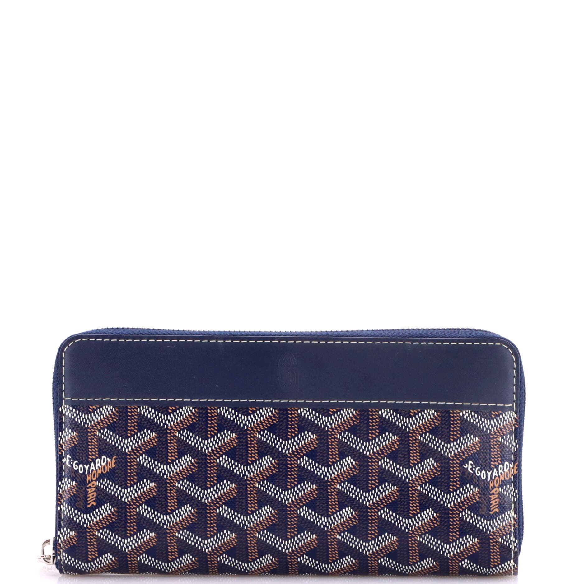 Pre-Owned Goyard Matignon Zip Wallet Coated Canvas with Leather, Main, color, 