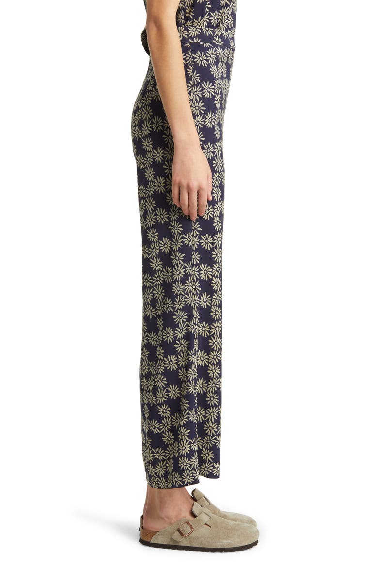 The Dance Floral Wide Leg Crop Pants, Alternate, color, NAVY SCATTERED DAISY