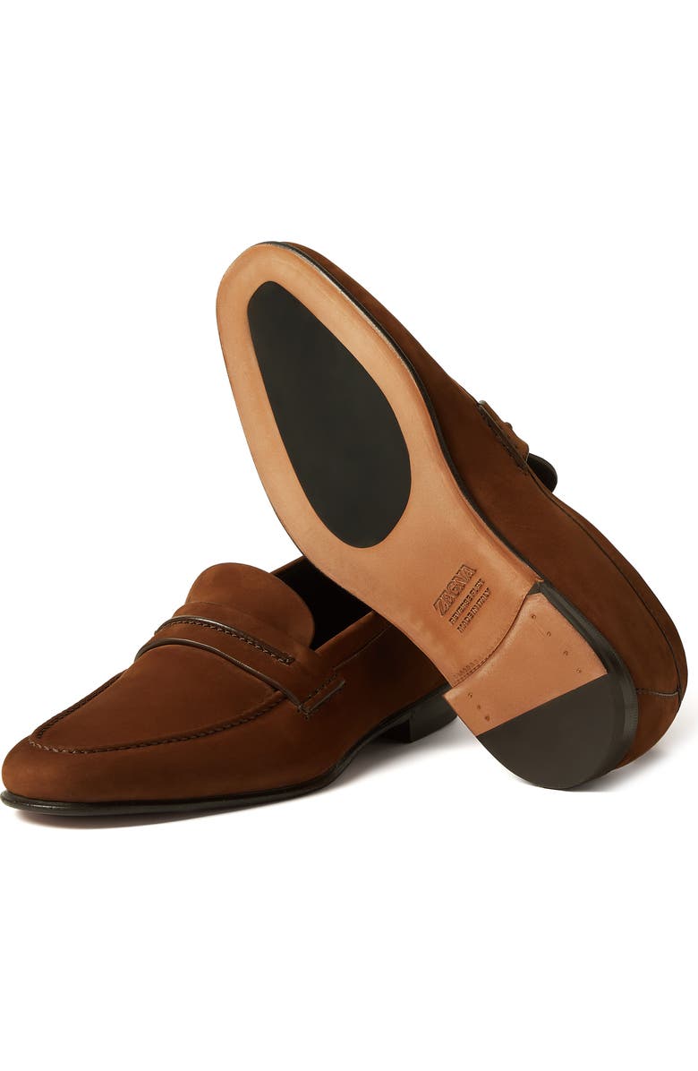 ZEGNA Light Brown SECONDSKIN Driving Loafer, Alternate, color,