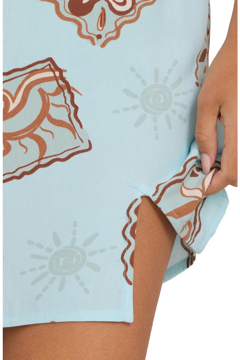 Tidal Crush Printed Minidress, Alternate, color, CLEARWATER