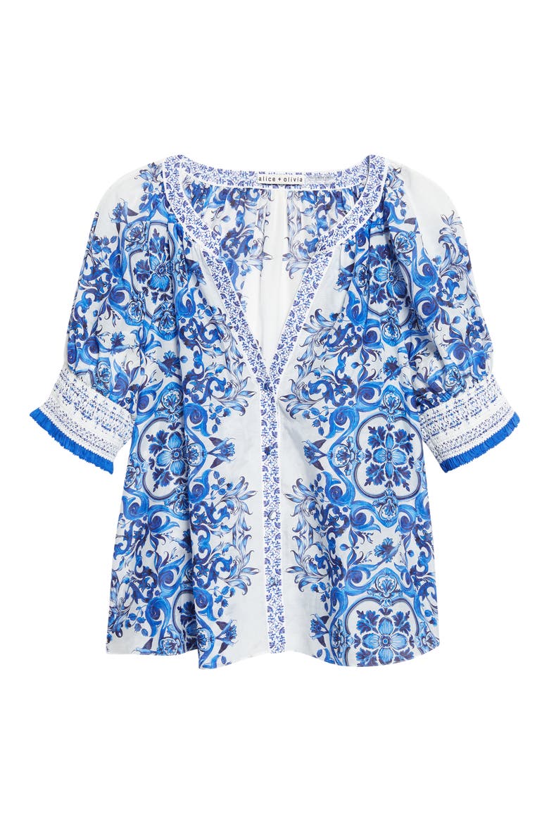 Thalia Floral Print Top, Alternate, color, SOLSTICE