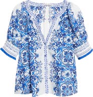 Alice + Olivia Thalia Floral Print Top