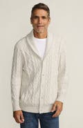 Lands' End Cotton Blend Cable Shawl Cardigan Sweater