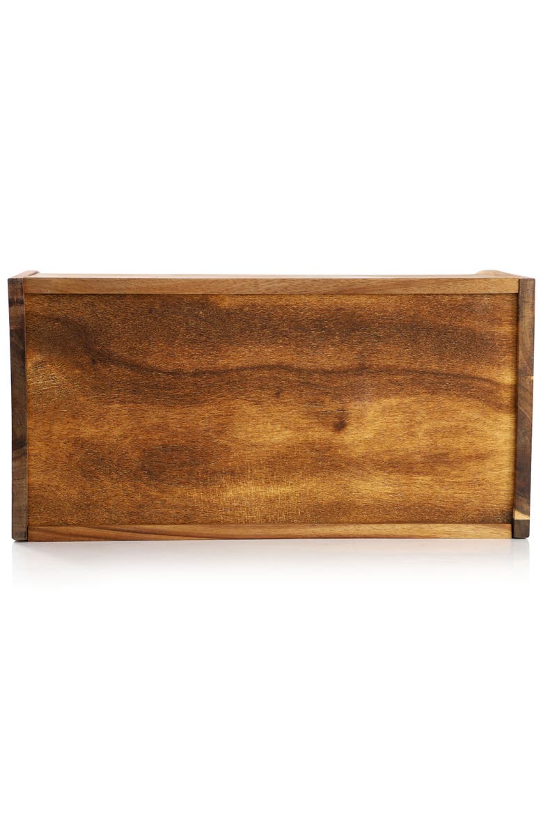 Acacia Wood Bread Box with Sliding Plastic Lid, Alternate, color, Acacia