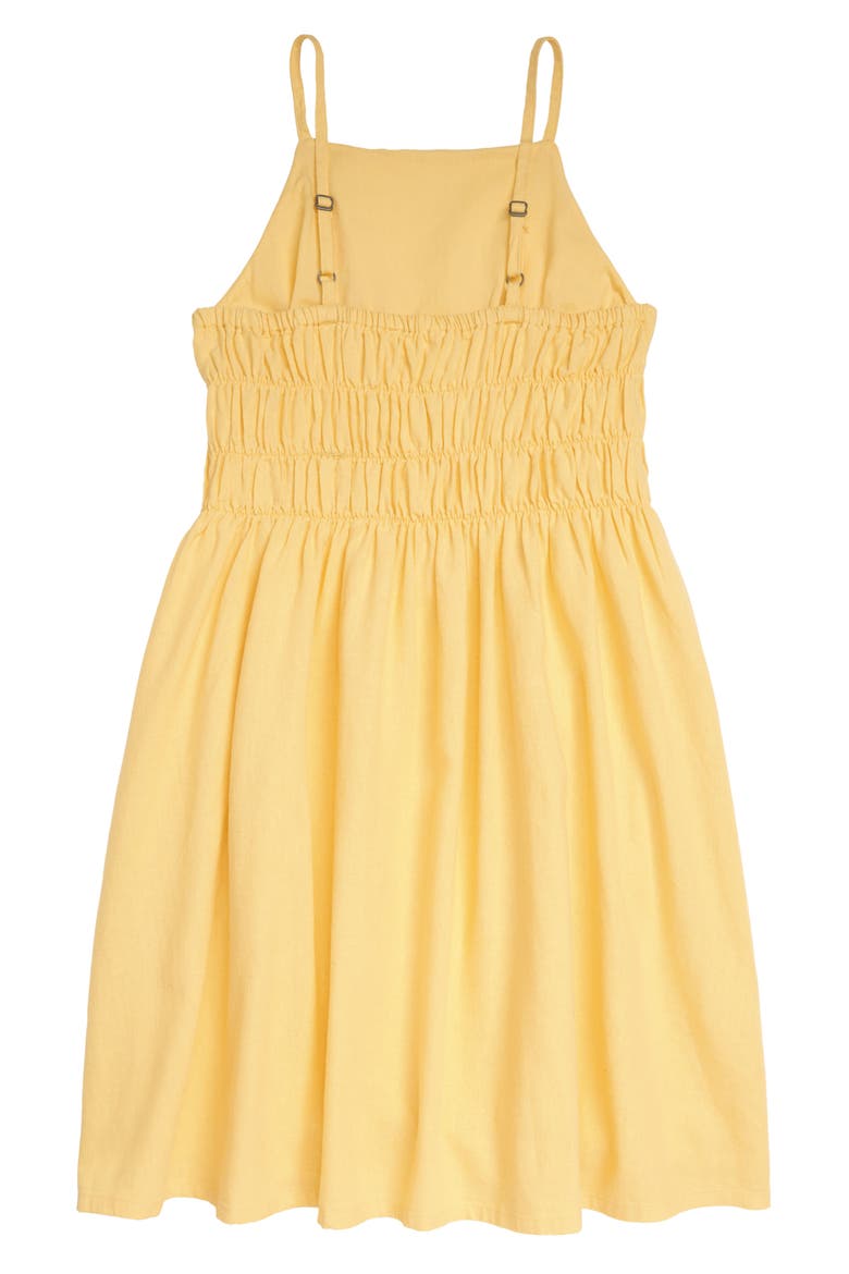 Kids' Smocked Linen Blend Sundress, Alternate, color, YELLOW SUNDRESS
