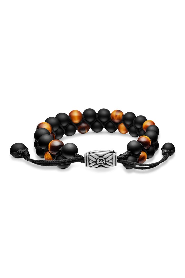 Spiritual Beads Two Row Woven Bracelet, 8mm, Alternate, color, ZDNUBLACK ONYX