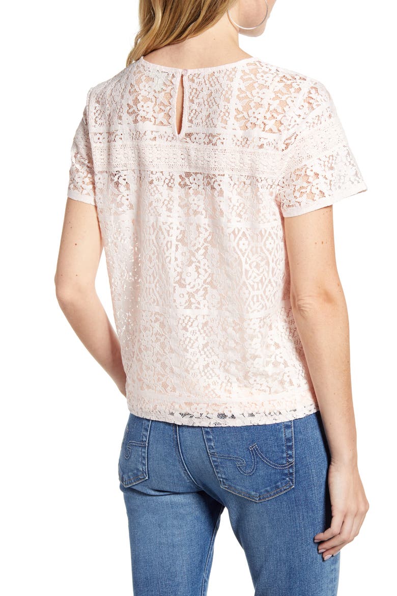 Lace Blouse, Alternate, color, PINK MORN