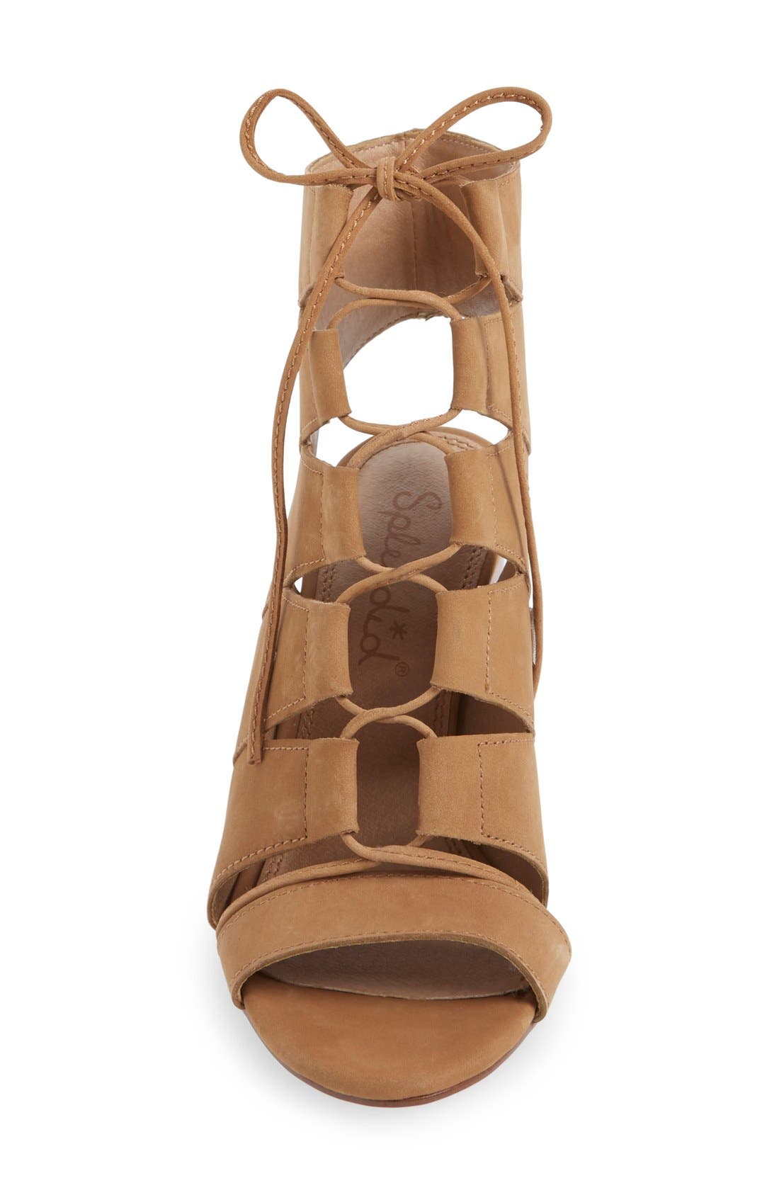 'Banden' Lace-up Sandal, Alternate, color, MAPLE LEATHER