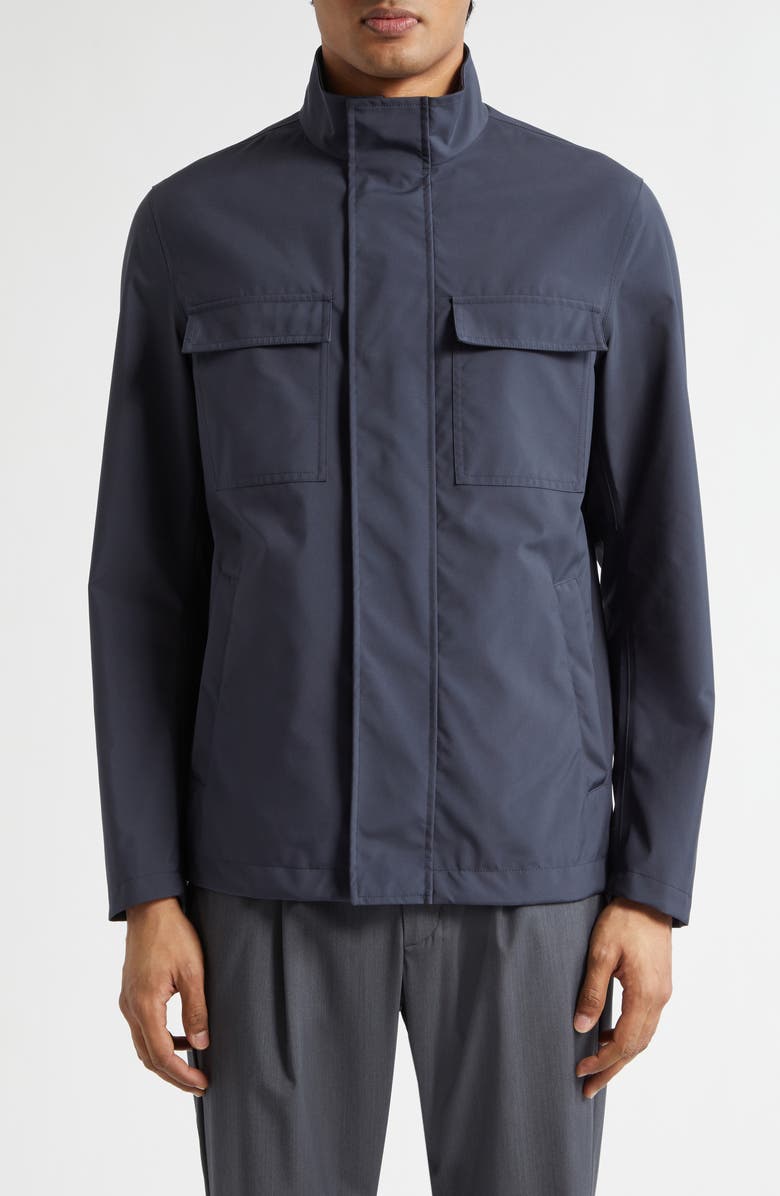 Herno New Rain Jacket, Main, color, Navy/ Camel