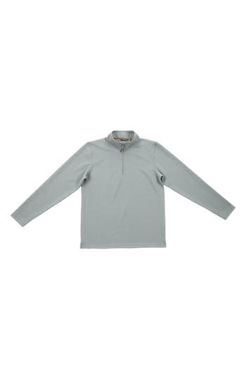 Burnside Ottoman Textured Quarter-zip Pullover In Faded Sage
