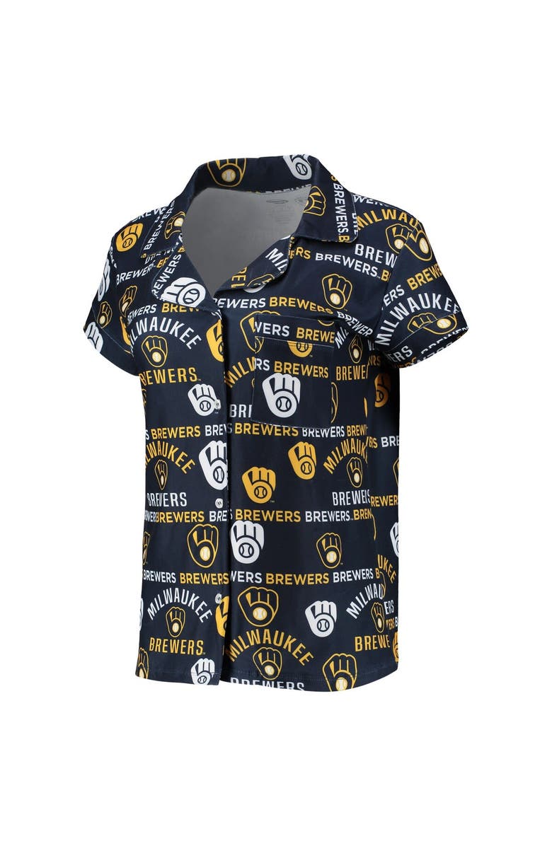 CONCEPTS SPORT Women's Concepts Sport Navy Milwaukee Brewers Flagship Allover Print Top & Shorts Sleep Set, Alternate, color, 