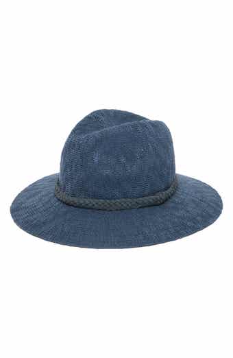 Faux Suede Trim Knit Fedora