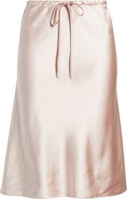 Open Edit Drawstring Satin Skirt