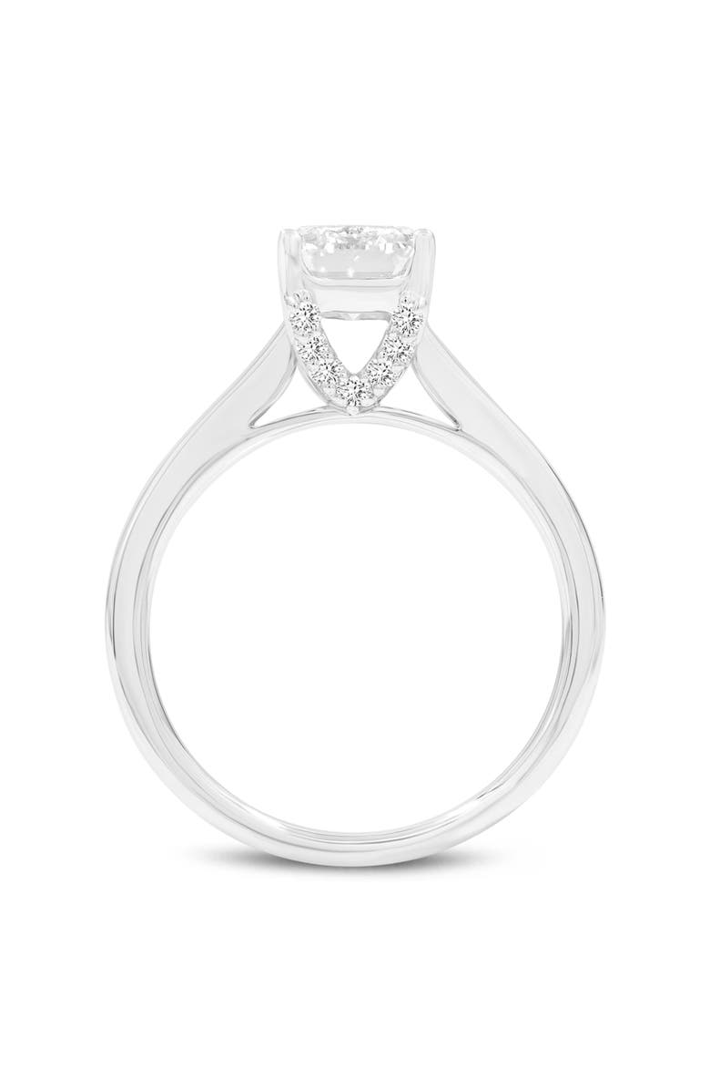 LuvMyJewelry Narine 14K White Gold Emerald Cut Lab Grown Diamond Hidden Halo Engagement Ring - 2.15 Ct, Alternate, color, 14K White Gold