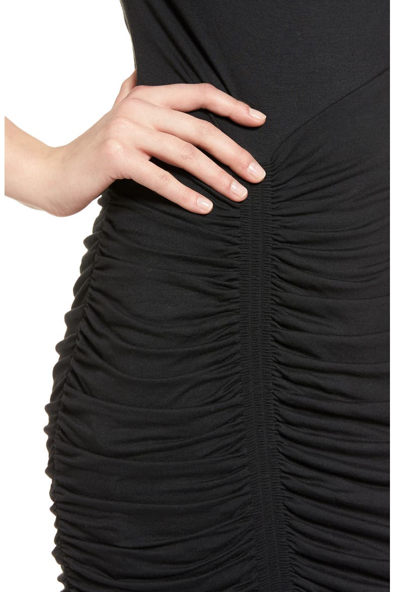 Ruched Detail Sheath Dress, Alternate, color, BLACK