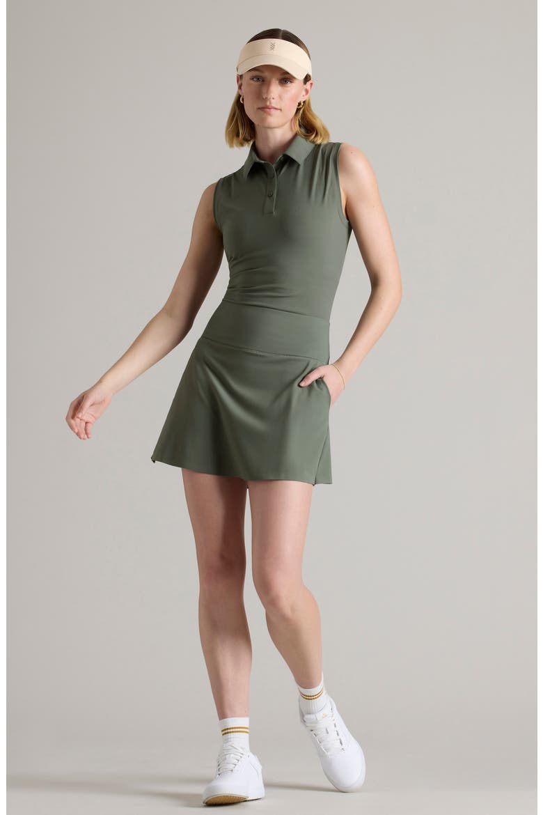 Course to Court Sleeveless Polo, Alternate, color, OLIVE SHADOW