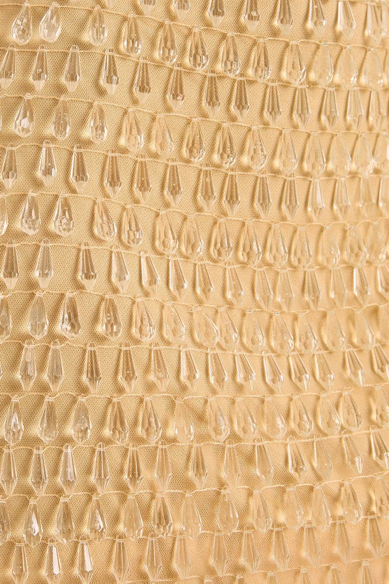 Droplet Beaded Mini Dress, Alternate, color, Nude
