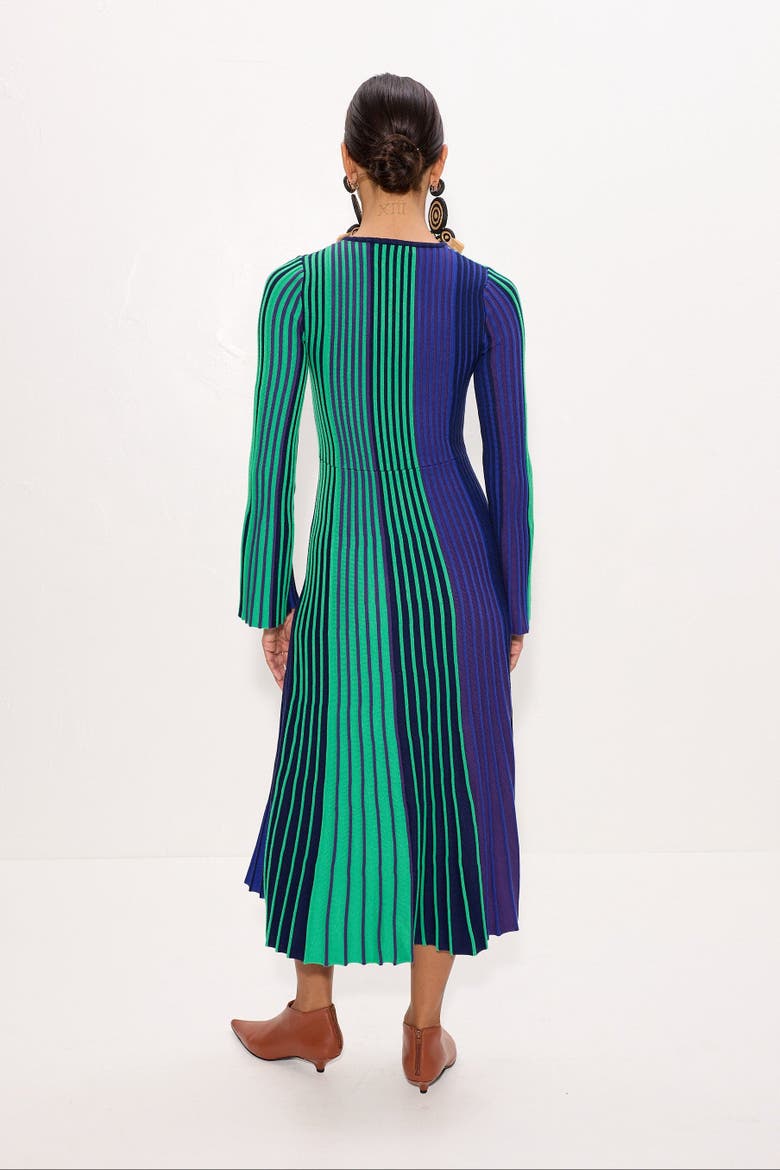Celia Knit Dress, Alternate, color, Cool Tone Rib