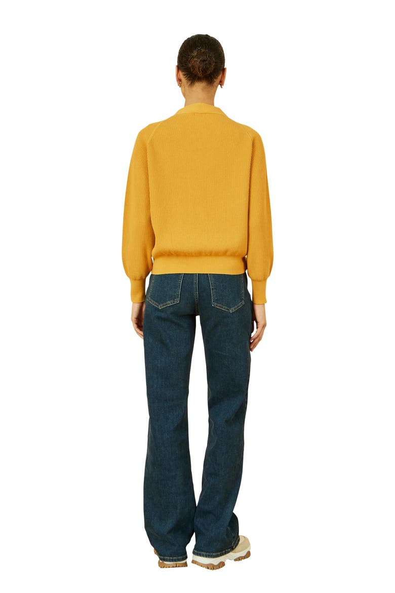 Knitted Stitch Detail Cardigan, Alternate, color, Mustard