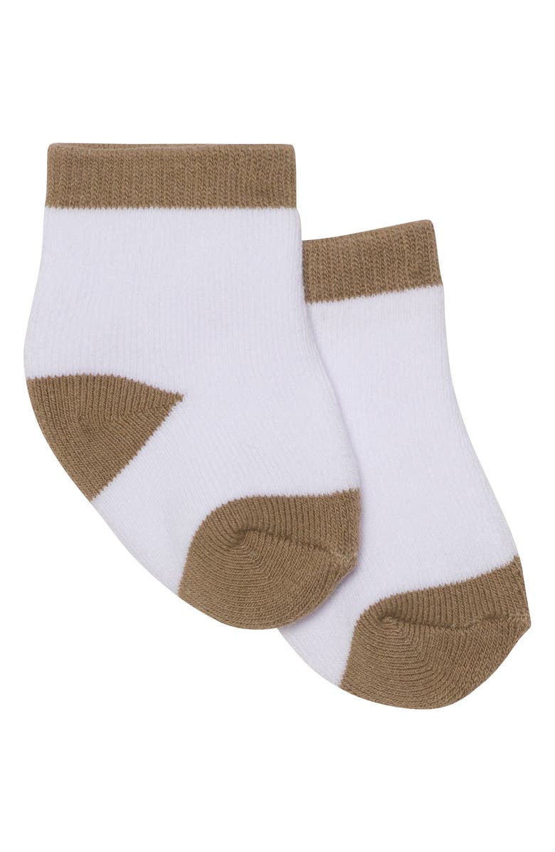 PL Baby by Petit Lem Ruffle Bodysuit, Skirted Leggings, Headband & Socks Set, Alternate, color, Leopard