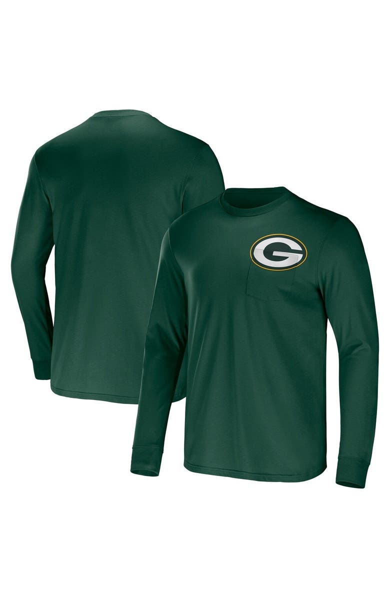 NFL X DARIUS RUCKER Men's NFL x Darius Rucker Collection by Fanatics Green Green Bay Packers Team Long Sleeve Pocket T-Shirt, Main, color, 