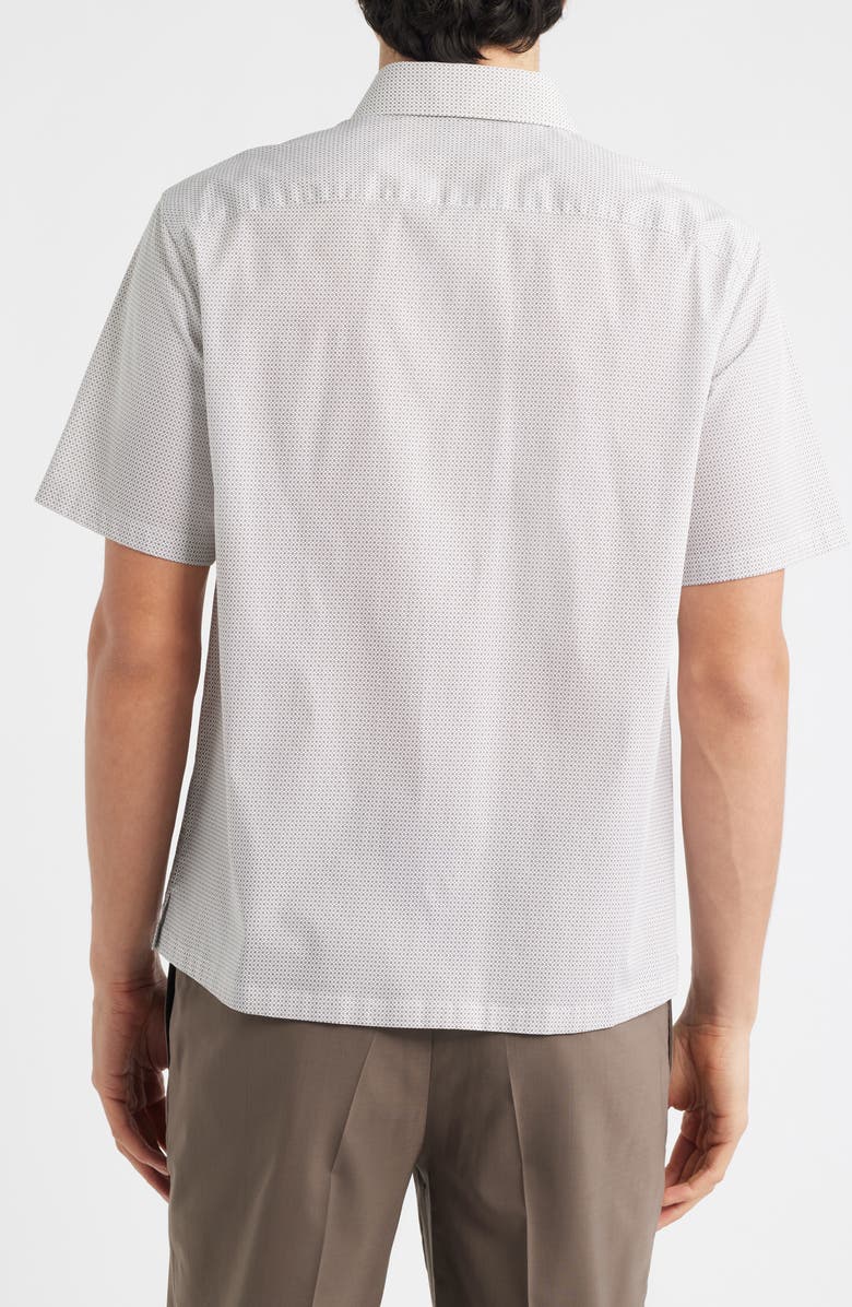 Theory Irving Short Sleeve Stretch Cotton Button-Up Shirt, Alternate, color, Morel Multi